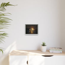 Load image into Gallery viewer, CoinVerse Cosmic Thankyou Framed Canvas Print — Gold Coinverse Emblem with Thank-You Message