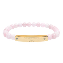 Load image into Gallery viewer, Engravable CoinVerse Natural Stone Bar Bracelet — StretchSupporter Heart ID Bracelet