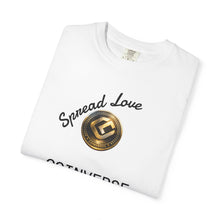 Load image into Gallery viewer, CoinVerse Logo T-Shirt — Gold Emblem Spread Love