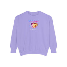 Load image into Gallery viewer, Spread Love Sweatshirt — Rainbow Heart Graphic Pullover