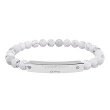 Load image into Gallery viewer, Engravable CoinVerse Natural Stone Bar Bracelet — StretchSupporter Heart ID Bracelet