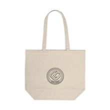 Load image into Gallery viewer, CoinVerse Canvas Tote Bag — Minimal Geometric Emblem Eco Shopper