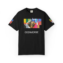 Load image into Gallery viewer, CoinVerse Logo T-Shirt — Gold Emblem Spread Love
