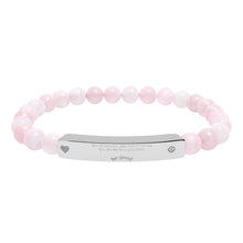 Load image into Gallery viewer, Engravable CoinVerse Natural Stone Bar Bracelet — StretchSupporter Heart ID Bracelet