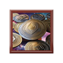 Load image into Gallery viewer, Coinverse Jewelry Box — Gold Coin Logo Decorative Keepsake Box