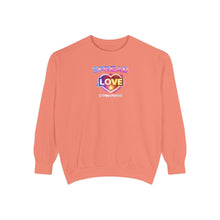 Load image into Gallery viewer, Spread Love Sweatshirt — Rainbow Heart Graphic Pullover