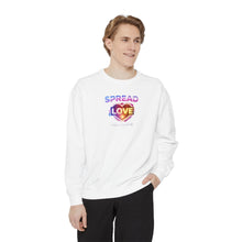 Load image into Gallery viewer, Spread Love Sweatshirt — Rainbow Heart Graphic Pullover