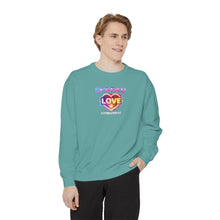 Load image into Gallery viewer, Spread Love Sweatshirt — Rainbow Heart Graphic Pullover