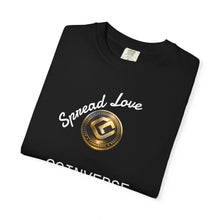 Load image into Gallery viewer, CoinVerse Logo T-Shirt — Gold Emblem Spread Love