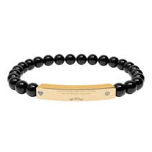 Load image into Gallery viewer, Engravable CoinVerse Natural Stone Bar Bracelet — StretchSupporter Heart ID Bracelet