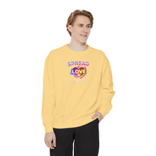 Load image into Gallery viewer, Spread Love Sweatshirt — Rainbow Heart Graphic Pullover