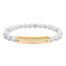 Load image into Gallery viewer, Engravable CoinVerse Natural Stone Bar Bracelet — StretchSupporter Heart ID Bracelet