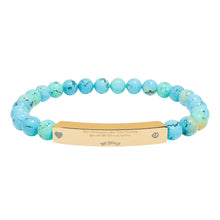 Load image into Gallery viewer, Engravable CoinVerse Natural Stone Bar Bracelet — StretchSupporter Heart ID Bracelet