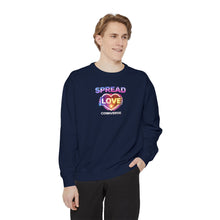Load image into Gallery viewer, Spread Love Sweatshirt — Rainbow Heart Graphic Pullover