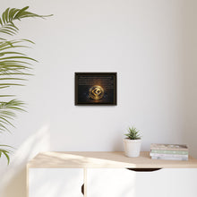 Load image into Gallery viewer, CoinVerse Cosmic Thankyou Framed Canvas Print — Gold Coinverse Emblem with Thank-You Message