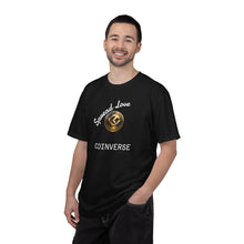 Load image into Gallery viewer, CoinVerse Logo T-Shirt — Gold Emblem Spread Love