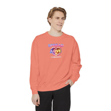 Load image into Gallery viewer, Spread Love Sweatshirt — Rainbow Heart Graphic Pullover