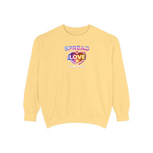 Load image into Gallery viewer, Spread Love Sweatshirt — Rainbow Heart Graphic Pullover