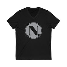 Load image into Gallery viewer, ND Coin Logo V-Neck Tee Unisex Jersey Short Sleeve