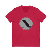 Load image into Gallery viewer, ND Coin Logo V-Neck Tee Unisex Jersey Short Sleeve