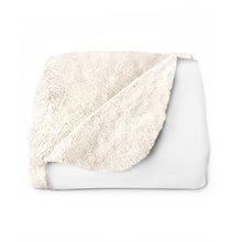 Load image into Gallery viewer, Sherpa Fleece Blanket Logo Stamp White