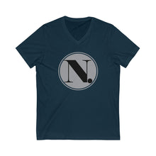 Load image into Gallery viewer, ND Coin Logo V-Neck Tee Unisex Jersey Short Sleeve