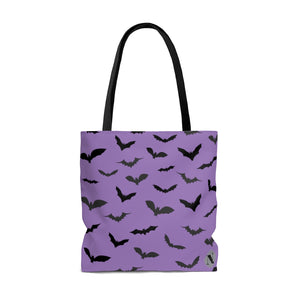 Bats AOP Tote Bag Purple