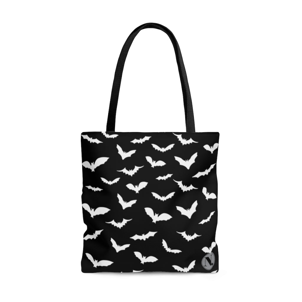 Bats AOP Tote Bag Black/White