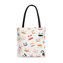 Load image into Gallery viewer, Spooky Pumpkin AOP Tote Bag White
