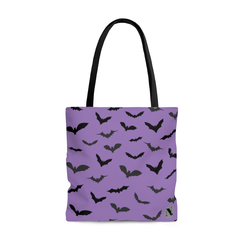 Bats AOP Tote Bag Purple