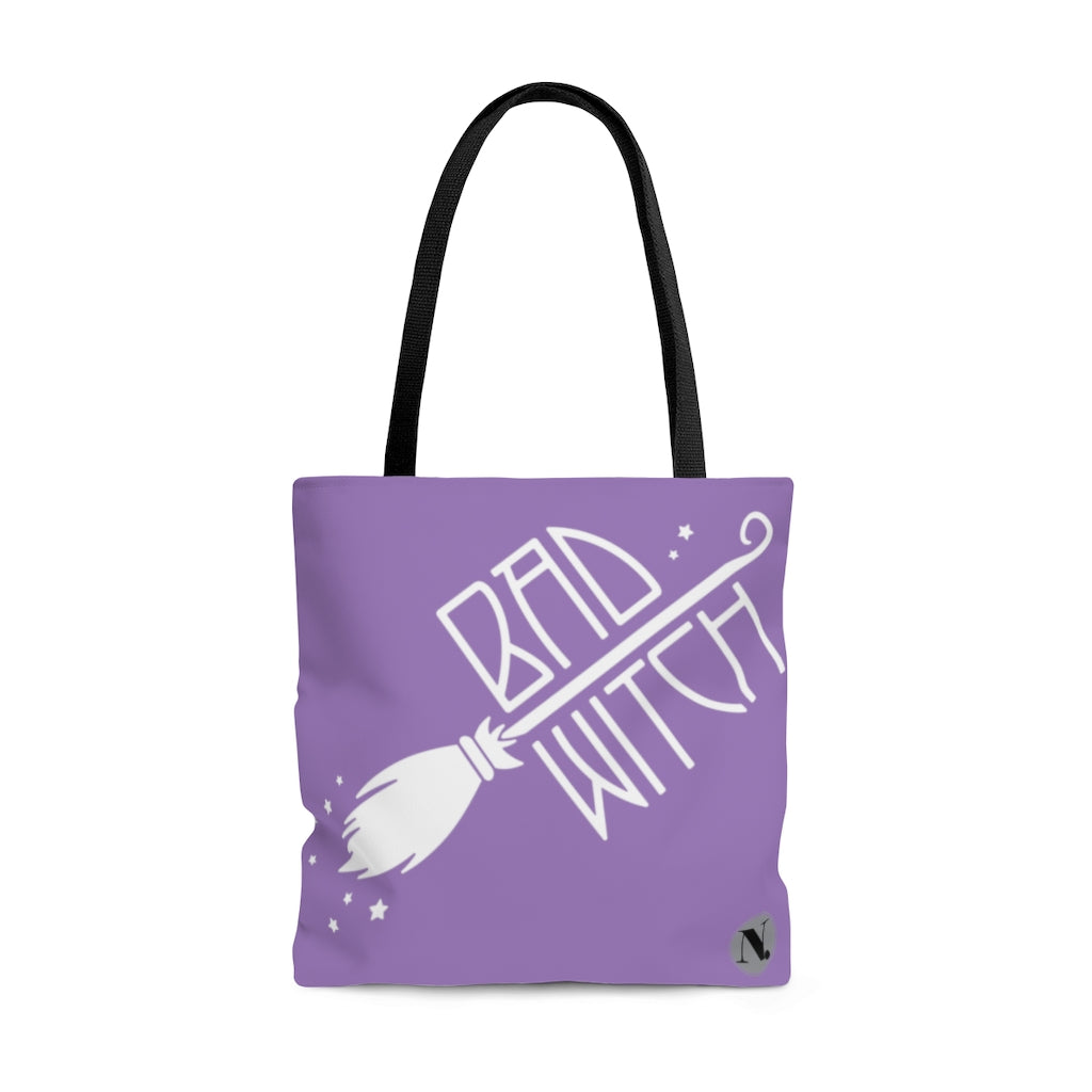 Bad Witch AOP Tote Bag Purple