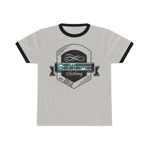 -Unisex Ringer Tee College Print Logo