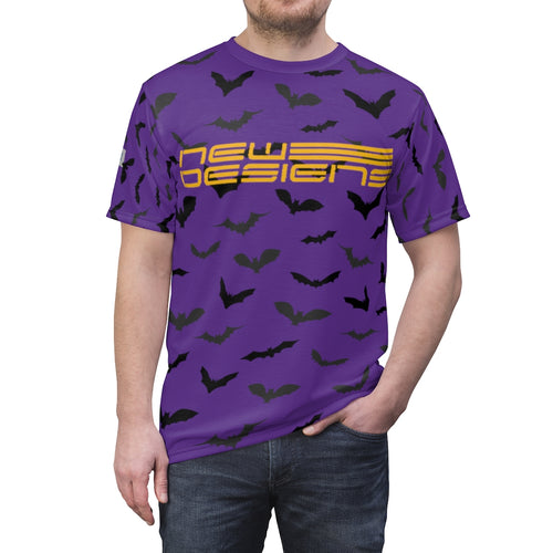 Bats AOP Tee Purple/Gold